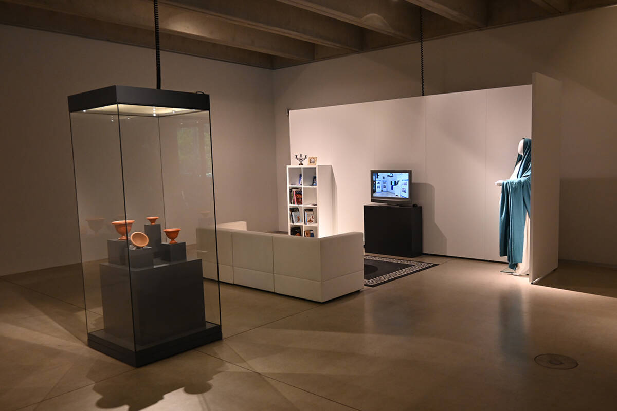 Die Leseecke in der Sonderausstellung »Antike in Bayern«.