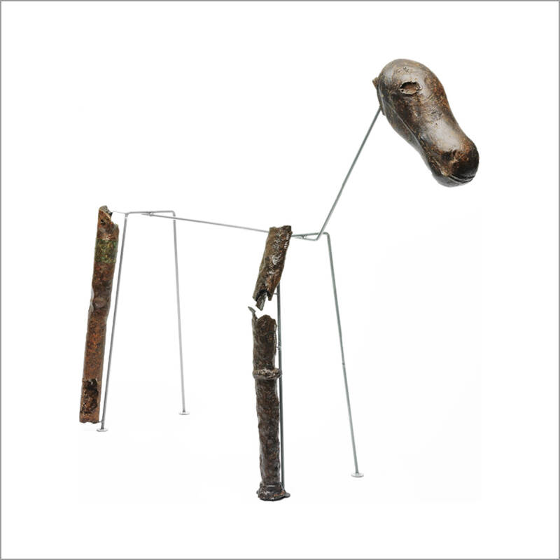 Eisenskulptur eines stilisierten Pferdes aus der Keltenstadt von Manching.