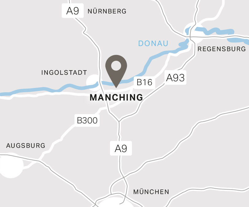 Manching ist verkehrsgünstig im Herzen Bayerns gelegen.