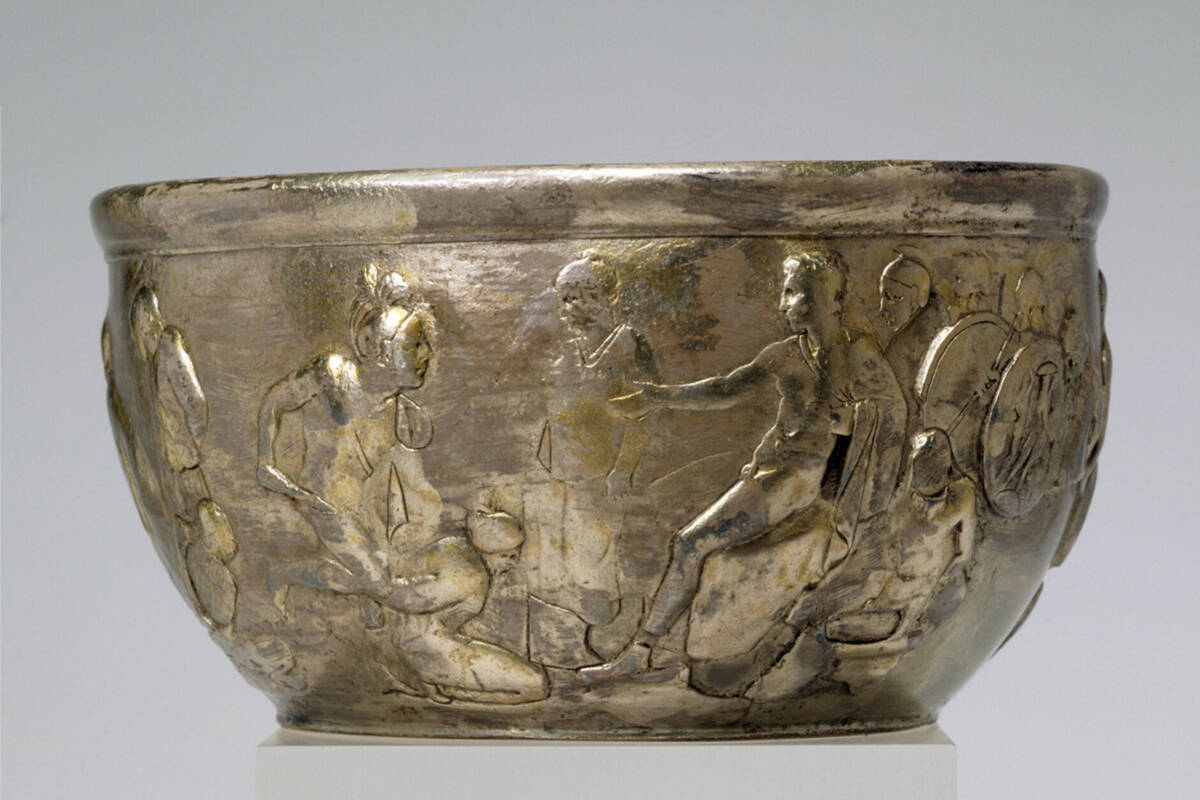 Der Manchinger Silberbecher zeigt Szenen aus dem Trojanischen Sagenkreis.