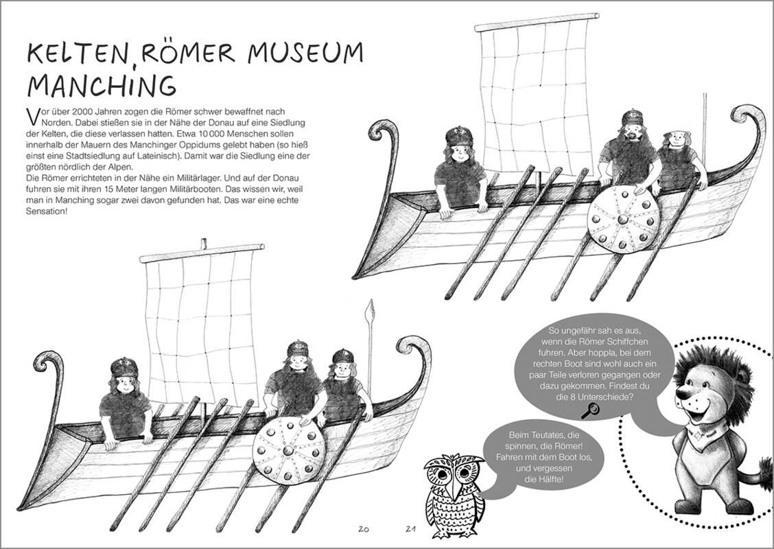 Suchspiel zu den Oberstimmer Römerbooten.