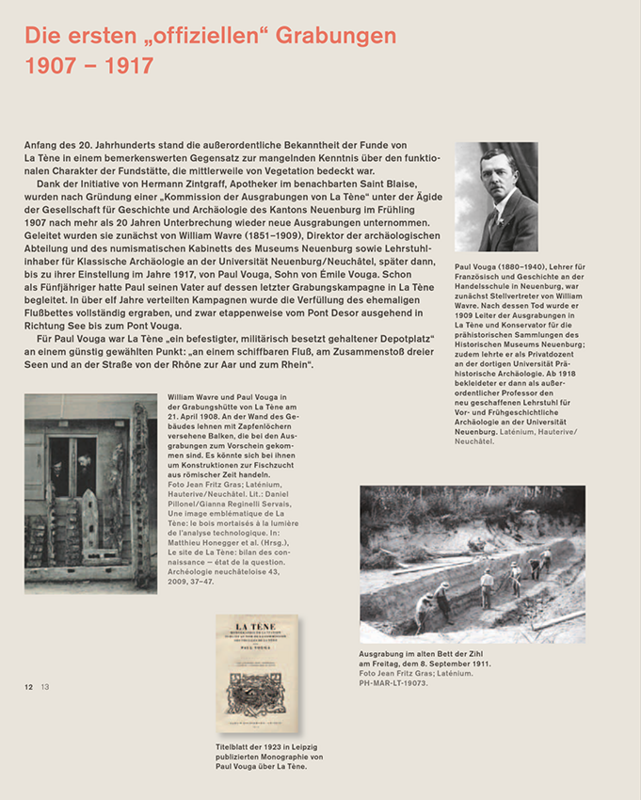 Innenseite des Begleitbandes zur Sonderausstellung »Die Brücke von La Tène«.