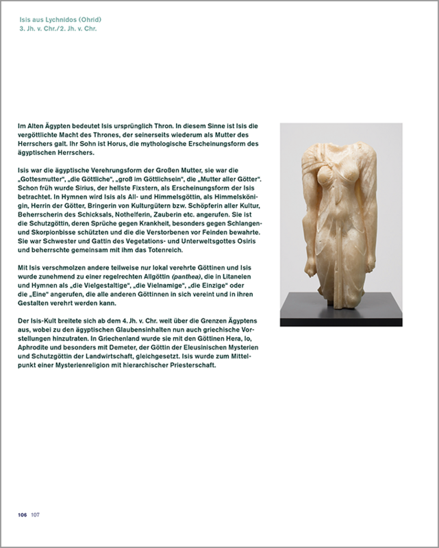 Innenseite des Kataloges zur Sonderausstellung »Das goldene Antlitz des unbekannten Makedonenkönigs«.