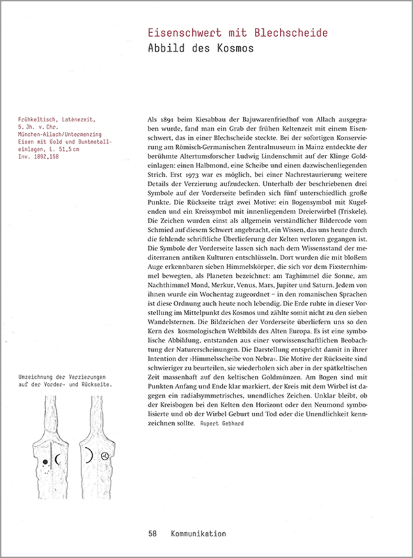 Innenseite des Kataloges »Archäologische Staatssammlung. Glanzstücke des Museums«.