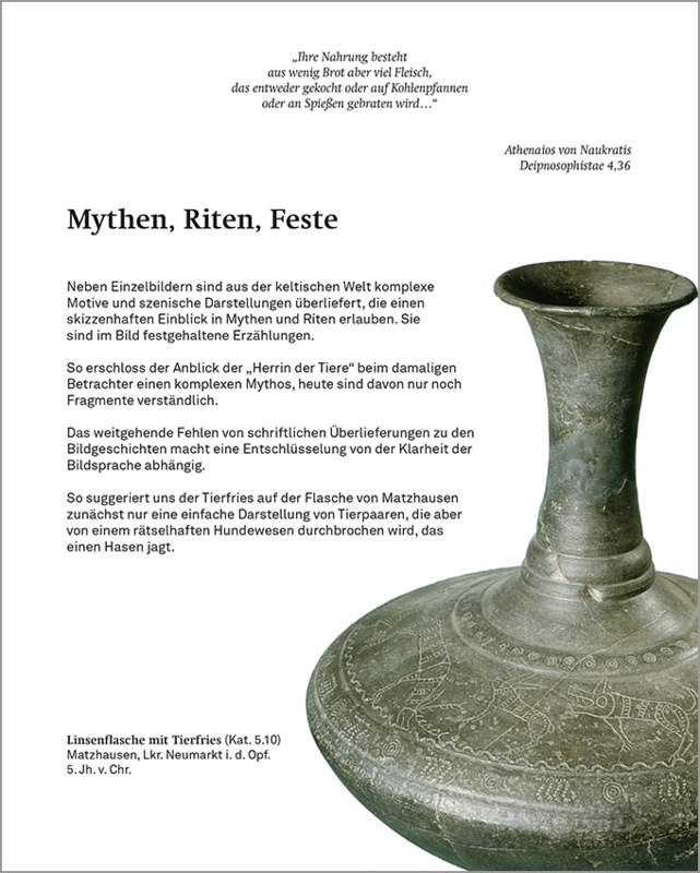 Innenseite des Begleitbandes zur Sonderausstellung »Die Bilderwelt der Kelten«