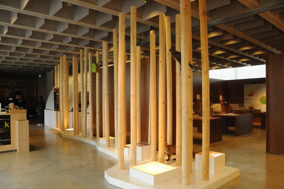 Blick in den Präsentationsbereich im Foyer.