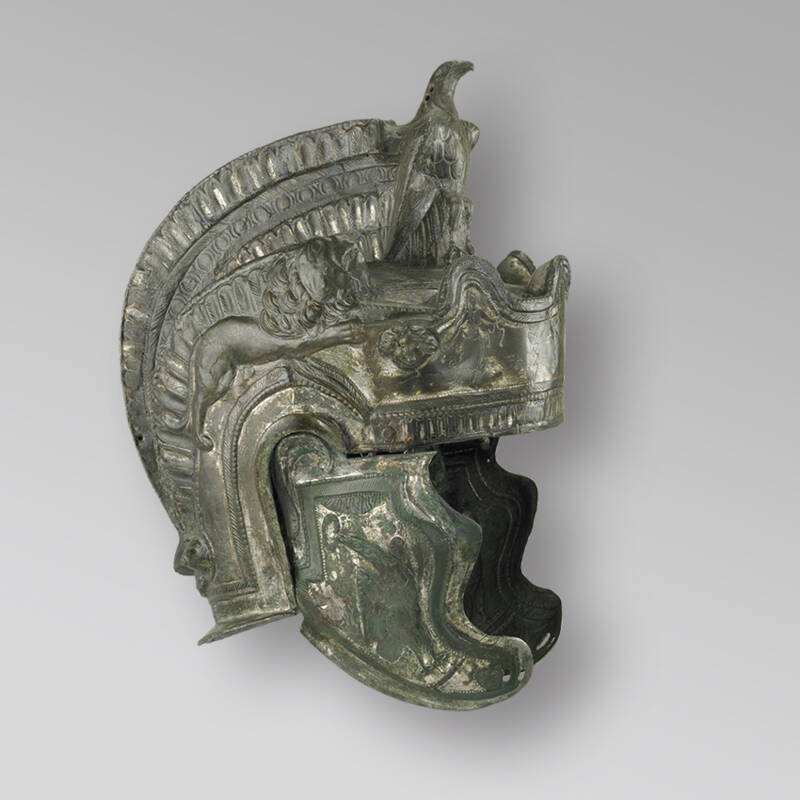 Römischer Paradehlem aus Theilenhofen. © ASM und GNM · Foto: Leibniz-Zentrum für Archäologie (LEIZA) / V. Iserhardt.