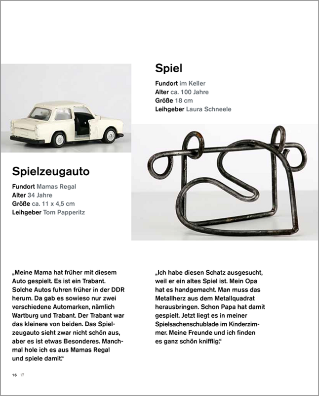 Innenseite des Begleitheftes zur Sonderausstellung »Schülerschätze«.